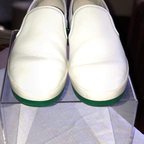 Designer Slip-on leather sneakers white/green - Picture 2 of 4